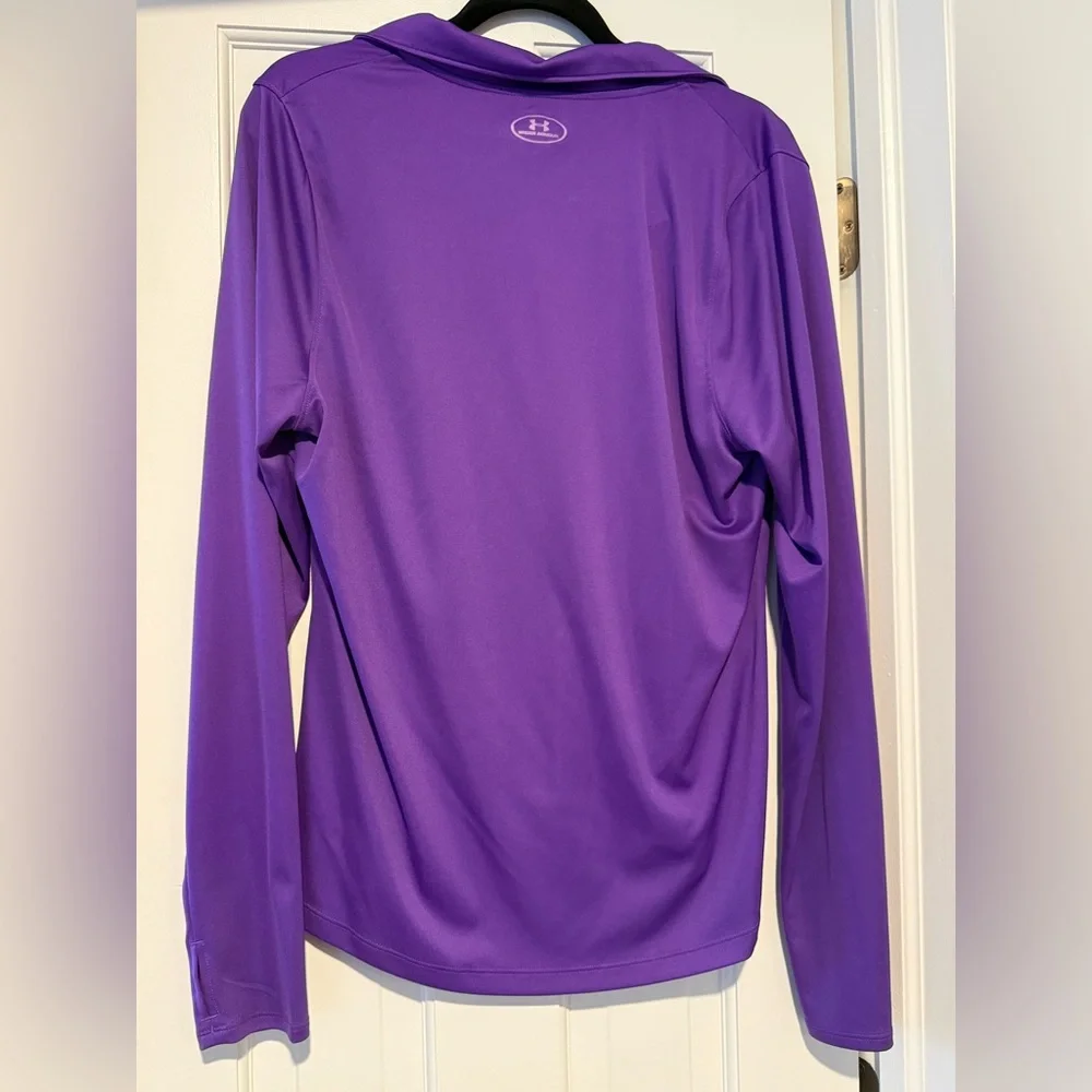 Under Armour Purple HeatGear 1/4 Zip Pullover Top XL - Picture 5 of 8